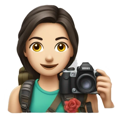 woman photographer fujifilm camera hiking taking photo brunette sticker