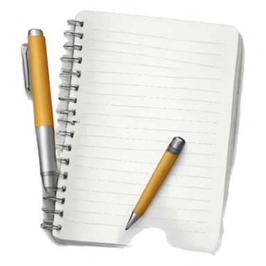 white journal with pin pen sticker