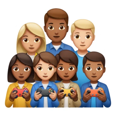 game controller for multiplayer session with people sticker