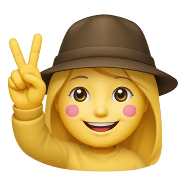 A Smiling Face with Smiling Eyes emoji with a hand korean finger heart emoji that has the middle finger sticking out sticker