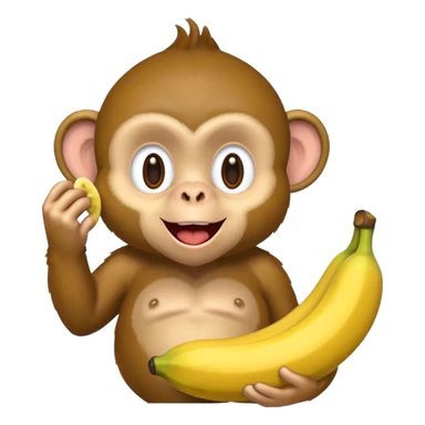 Monkey eating a banana  sticker