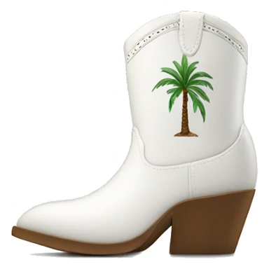 White cowgirl boot vase growing a palm tree  sticker