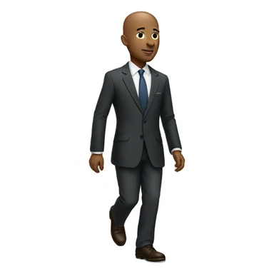 Bald African American man walking in suit sticker