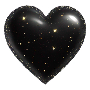 Black heart with sparkles  sticker