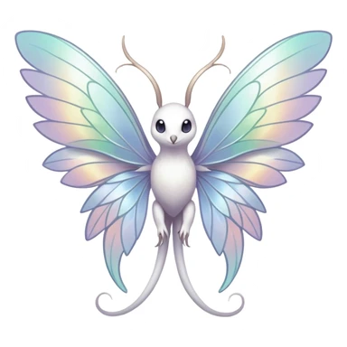  Iridescent white pale wings-ears, fairy-like-fakemon-creature  sticker