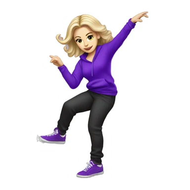 A beautiful white girl in purple dances hip-hop sticker