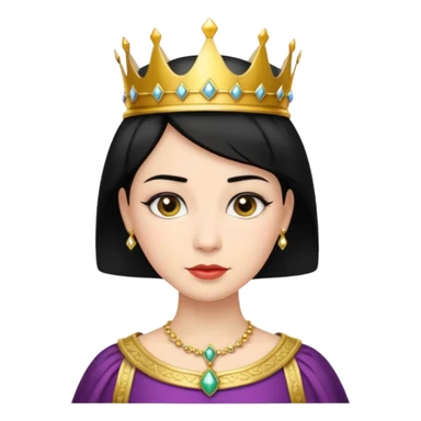 short black hair queen sticker