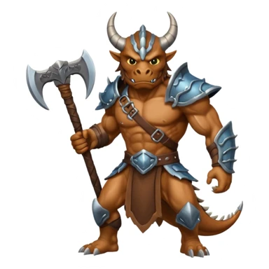 Dragonborn with a battle axe sticker