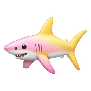 Pastel color pink and yellow glittery shark sticker