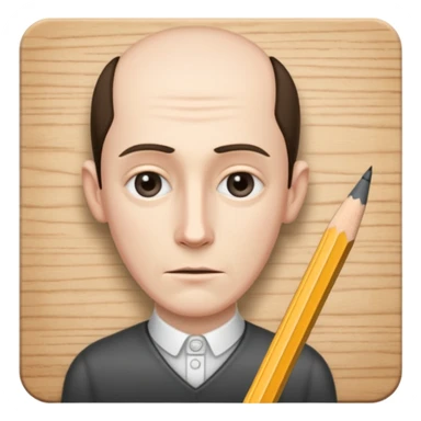 a very thin man next to a pencil sticker