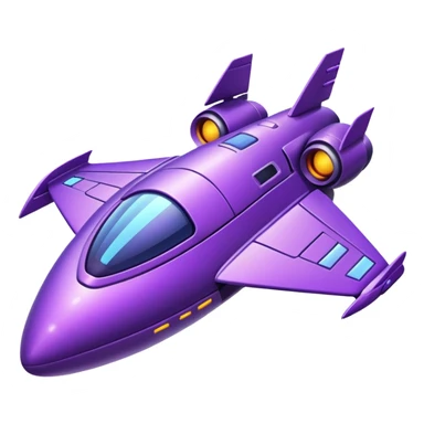 glitter purple spaceship sticker