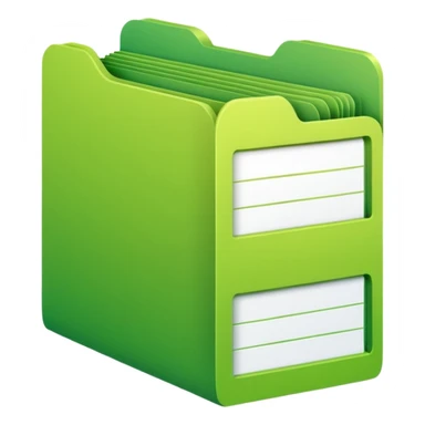A stack of files from a box, with a gradient in the form of an acid green color. sticker