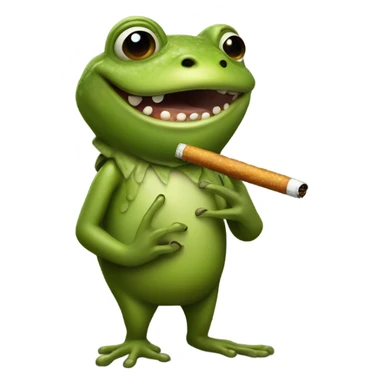frog miced with bear with cigarette ￼ sticker