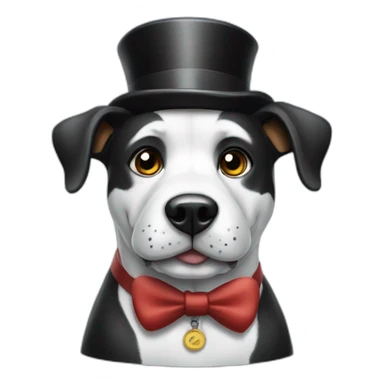 Mr Monopoly as a dog sticker