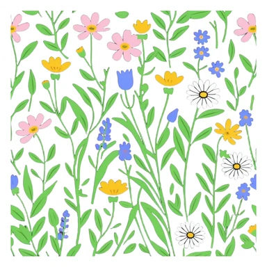 wildflowers field daisies and poppies sticker