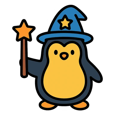 penguin wizard sticker