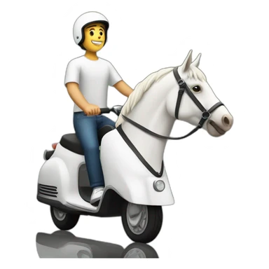 Homme blanc sur un cheval sur un scooter sticker