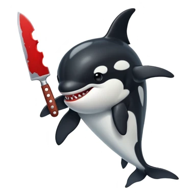 orca holding a bloody knife sticker