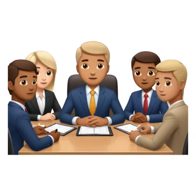a man in a meeting with other sticker