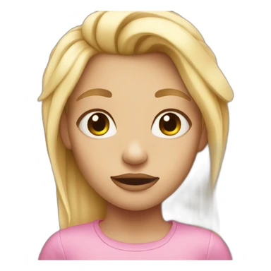ugly girl with blond hair sticker