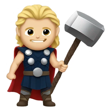 Thor with his hammer sticker