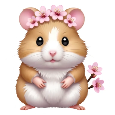 small hamster cherryblossom body sticker