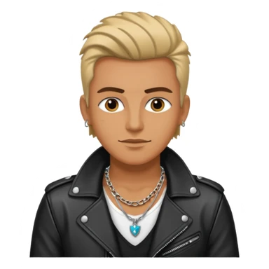a rockstar wearing necklace, leather jacket sticker