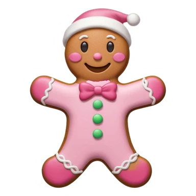 christmas gingerbread pastel pink and red sticker