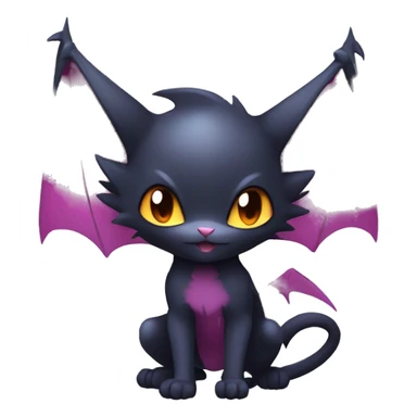 Cool Cute Edgy Chibi Bat-Cat-Noivern-Noibat-Litten-Pokémon-Fakémon-hybrid sticker