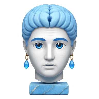 ancient greece marble sculpture head with a blue aura around the background of it sticker