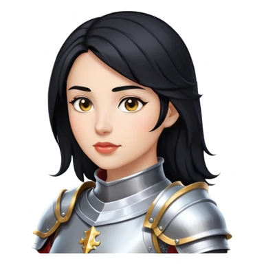 knight woman with black hair sticker