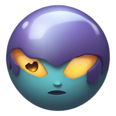 3d sphere with a cartoon feminine deepslate Blaze skin texture with abashed eyes sticker