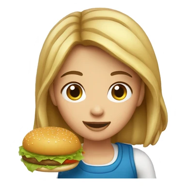 Une fille qui mange un hamburger  sticker