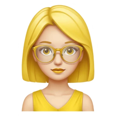 yellow glasses and yellow dressed woman sticker
