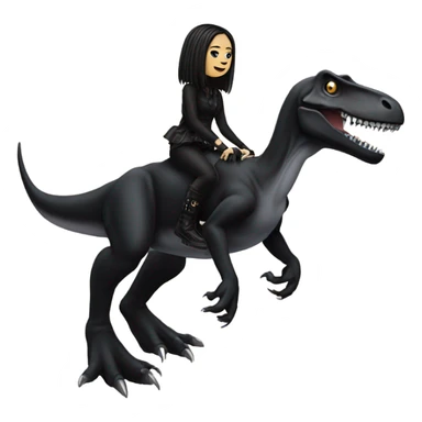 Goth girl riding a trex sticker