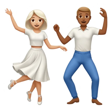 Man and woman dancing white sticker