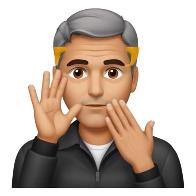 George clooney covering his eyes with his hand sticker