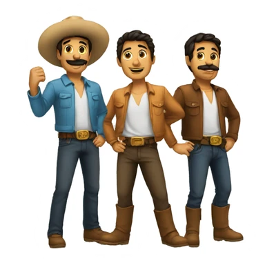 3 amigos posando sticker