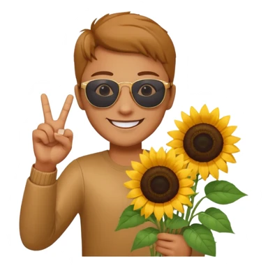 sonnenblumenstrauch mit ok zeichen sticker