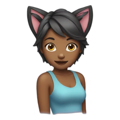 girl with cat ears sticker