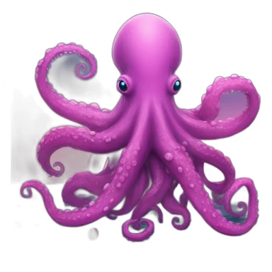 a blue kraken that rocks  to another pink kraken sticker