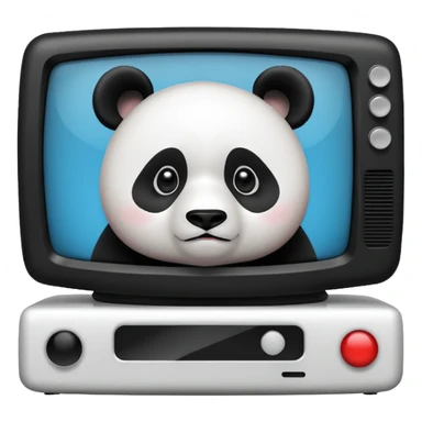 Panda being bored staring at blank tv sticker