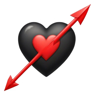 Black heart tattoo style with a red arrow through it  sticker