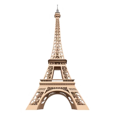 Eiffel Tower, minimal details, focus on silhouette, soft color palette, Apple emoji style sticker