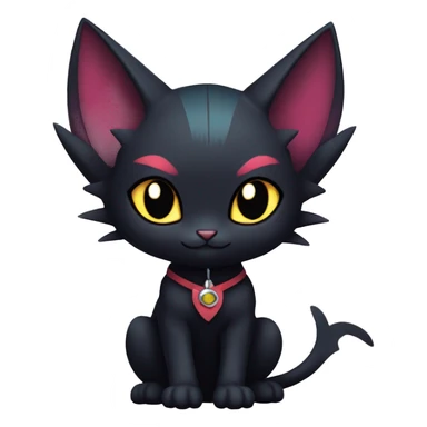 Cool Cute Edgy Black Dark Chibi Cat-Noibat-Noivern-Litten-Fakémon-hybrid sticker