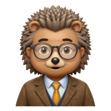 hedgehog professor sticker