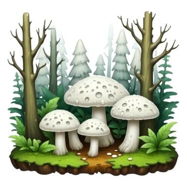 a white fungal mold forest sticker