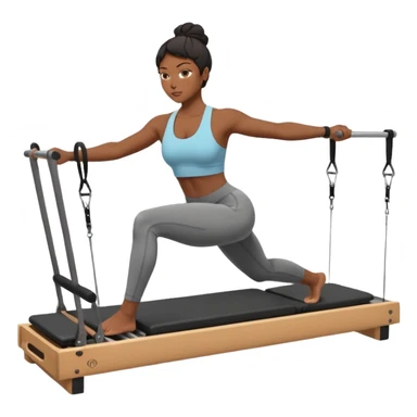 black woman doing reformer pilates sticker