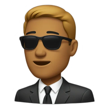 man in suit looking to the right with sunglasses down (side view) sticker