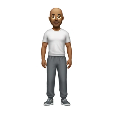 Middle Aged man in sweat pants bald sticker